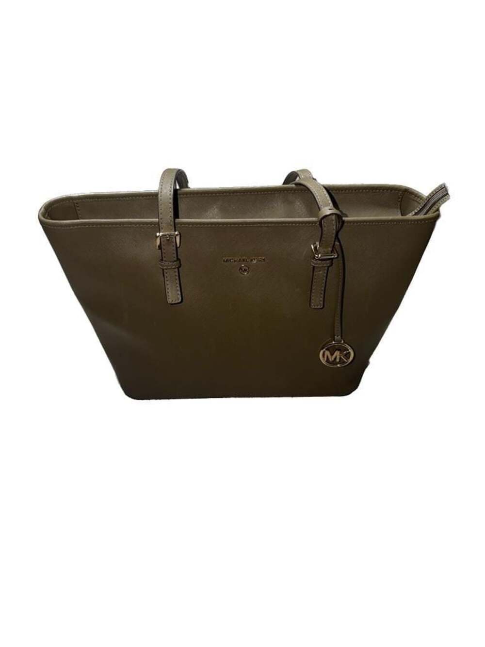 Michael Kors Jet Set Large Saffiano Leather Tote Bag in Olive Green